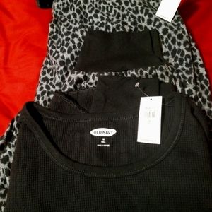 Old Navy Women's pajama set, med, black/leopard print, NWT